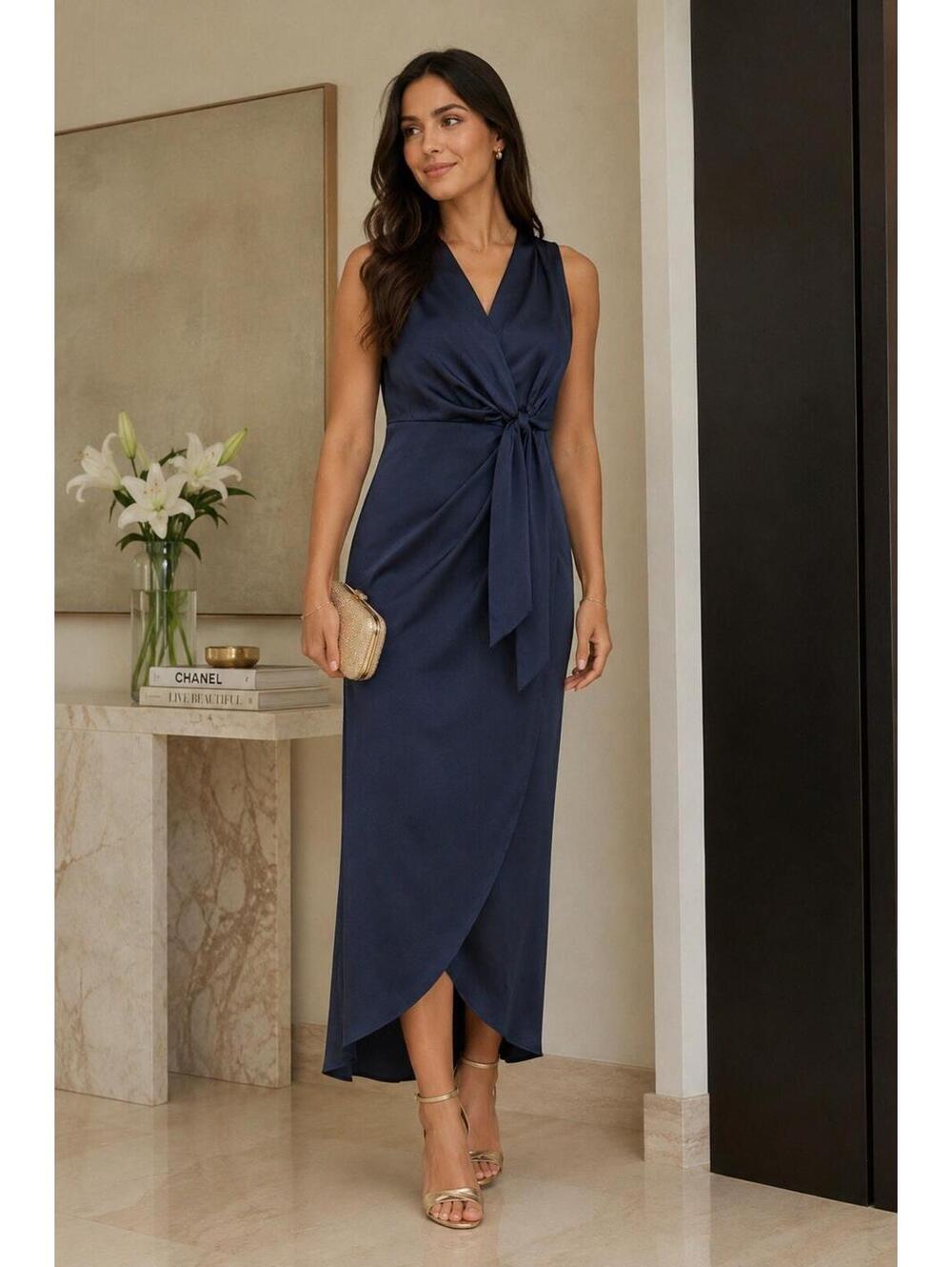 TED BAKER pohshan keyhole detail midi dress in Blue 1 or US 4 Party Cocktail